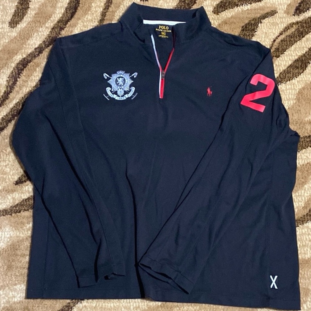 Polo Ralph Lauren Blackwatch Polo Team Shirt Long Sleeve Quarter Zip Men’s XXL